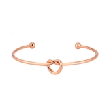 欧美跨境金属打结气质女士简约手镯爱心扭结小众高级感手环女批发