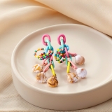 欧美跨境饰品新款贝壳米珠耳环耳坠时尚简约彩色串珠流苏吊坠耳饰