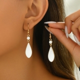 欧美时尚耳饰品批发黑色滴胶流苏耳环水滴气质耳坠首饰厂家