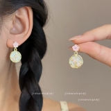 夏季新款清新百搭气质高级感新法式桃花花朵小众设计精致耳环耳饰