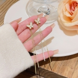 气质蝴蝶流苏耳环高级感小众设计感耳钉新款潮轻奢一款两戴耳饰女