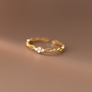 时尚个性戒指女轻奢ins简约小众设计感指环食指开口可调节