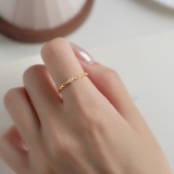 时尚个性戒指女轻奢ins简约小众设计感指环食指开口可调节