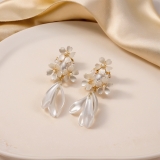 超仙法式茉莉花流苏耳环森系夸张花朵耳坠高级感长款显脸小耳饰女
