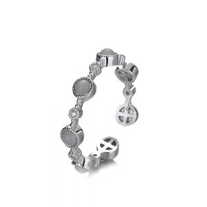 【真金电镀】韩国高级感猫眼石开口戒指女ins潮网红时尚轻奢食指戒个性戒指