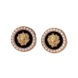 新品滴油设计感立体人造珍珠狮子头耳环欧美轻奢耳钉跨境耳饰女