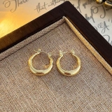 法式轻奢复古素圈耳扣时尚简约光面新款设计精致百搭高级感耳饰