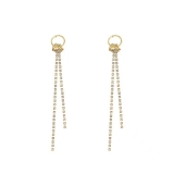 韩国百搭长款流苏耳环女ins潮气质名媛镶钻圆圈耳钉耳饰品