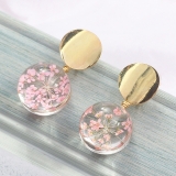 小清新玻璃球满天星耳钉 韩版气质百搭亮片花瓣耳坠耳环女