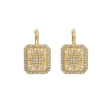 韩国新款小香风满钻珍珠精致小众气质网红高级感耳钉冷淡风耳饰女