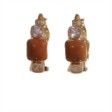 高级感美拉德咖色耳钉明星同款小众设计感高级气质耳环耳饰女