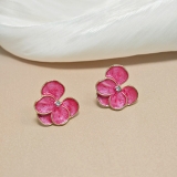 @特价 蝴蝶兰耳钉设计感小众油画风耳环超仙立体花朵耳夹温柔风耳饰