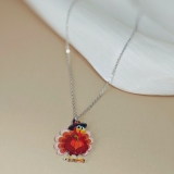 跨境感恩节火鸡项链复古亚克力吊坠项链适合女士节日庆祝派对配饰