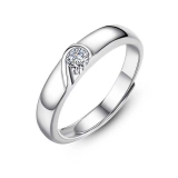 永结同心情侣戒指男女ins时尚轻奢不掉色爱心对戒情人节礼物