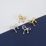 蝴蝶结耳环女精致温柔简约气质高级感小众设计感日常百搭潮耳饰品