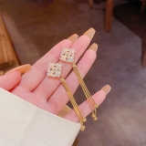 超仙气质长款流苏花朵耳环女百搭ins风小众网红同款耳钉