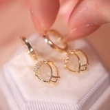 @特价 微镶猫眼石郁金香耳环女潮轻奢高级耳饰真金电镀个性耳环耳饰批发