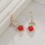 新款珍珠福袋长款流苏珍珠耳环轻奢高级设计感百搭气质流苏耳坠