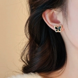 一款两戴耳钉时尚气质精致百搭耳饰女镶钻蝴蝶流苏长款轻奢耳环女