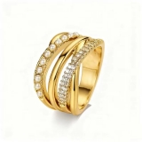 跨境货源环保材质精致线条缠绕设计交叉食指戒指