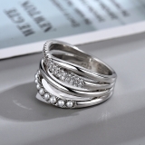 跨境货源环保材质精致线条缠绕设计交叉食指戒指