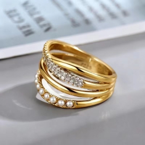 跨境货源环保材质精致线条缠绕设计交叉食指戒指