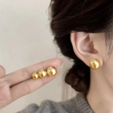 韩国亮强光珍珠耳钉简约时尚百搭耳饰三件套耳钉批发