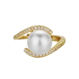 珍珠戒指女小众设计感食指时尚个性潮气质高级感几何线条指环