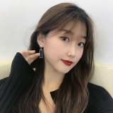 韩国冷淡风几何长方形方块贝壳耳环简约气质个性耳环网红ins耳钉