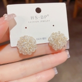 超仙甜美气质花朵水晶耳钉网红轻奢时尚百搭个性复古耳环