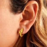 亚马逊爆款龙耳环朋克嘻哈个性龙形圈耳钉男女耳扣耳饰