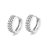 跨境电商欧美热销满钻高级感锆石耳圈耳扣简约耳饰