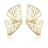 Wish速卖通热卖夸张镂空蝴蝶翅膀耳钉中东潮流扇形创意耳饰批发