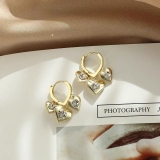 三生三世桃心耳扣女新款优雅气质镶钻爱心耳环网红爆款耳饰批发