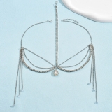 异域风情纯欲水晶眉心坠流苏古风发饰 超仙新娘面帘婚纱额饰头链