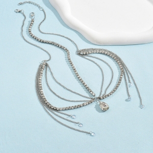 异域风情纯欲水晶眉心坠流苏古风发饰 超仙新娘面帘婚纱额饰头链