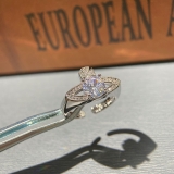 抖音直播热销闪锆石土星戒指高级感食指开口戒时尚个性指环