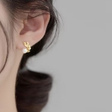 高级感小众珍珠树枝叶子耳钉女法式轻奢气质百搭耳环复古冷淡耳饰