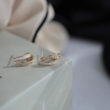 韩版滴油镶钻耳饰简约气质小众个性新款高级感耳环女