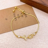 跨境新款可调节郁金香手链女时尚小众设计猫眼石手环闺蜜生日礼物