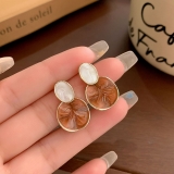 港风复古滴釉耳环女小众设计高级感气质耳钉2025年新款潮网红耳饰