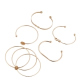 欧美跨境复古简约链条手链时尚混搭开口手镯手饰叠戴风组合批发