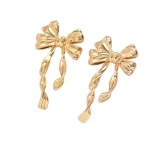 亚马逊跨境爆款个性简约蝴蝶结耳钉时尚潮流耳环小众设计感耳饰