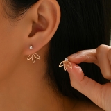 法式复古ins时尚简约花瓣造型可拆卸耳钉小众设计轻奢耳饰