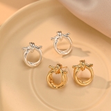 明星同款秋冬高级感高奢气质时尚耳环简约百搭个性麻花结耳钉