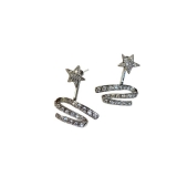 新款时尚高级设计感超闪耳钉 超闪精致五角星星星微镶百搭耳饰品