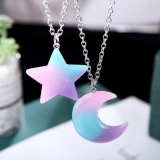 星月情侣项链女月亮轻奢小众设计高级感2026年新款锁骨链生日礼物