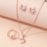 韩版ins风小清新蝴蝶花朵贝壳项链女潮流新款锁骨链套装现货批发