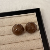 新款多巴胺彩色果冻耳钉树脂晕染百搭韩版耳环爆款气质甜美耳饰女