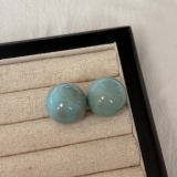 新款多巴胺彩色果冻耳钉树脂晕染百搭韩版耳环爆款气质甜美耳饰女